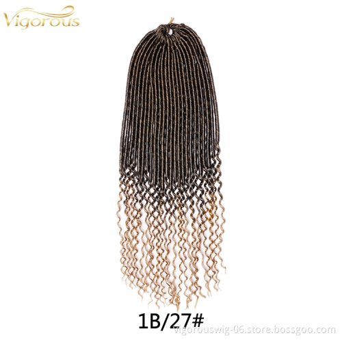 Goddess Locs Crochet Hair for Women 20 Inch Straight Faux Locs Crochet Braiding Hair With Curly Ends Soft Synthetic Extension